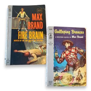 Max Brand Western Lot Galloping Broncos 1956 Fire Brain 1959 VTG Pocket Books